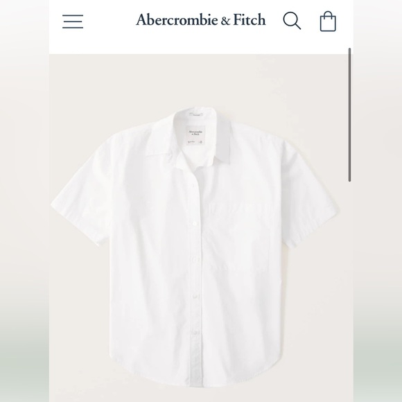 A&F Oversized Short-Sleeve Poplin Button Down - Picture 7 of 7